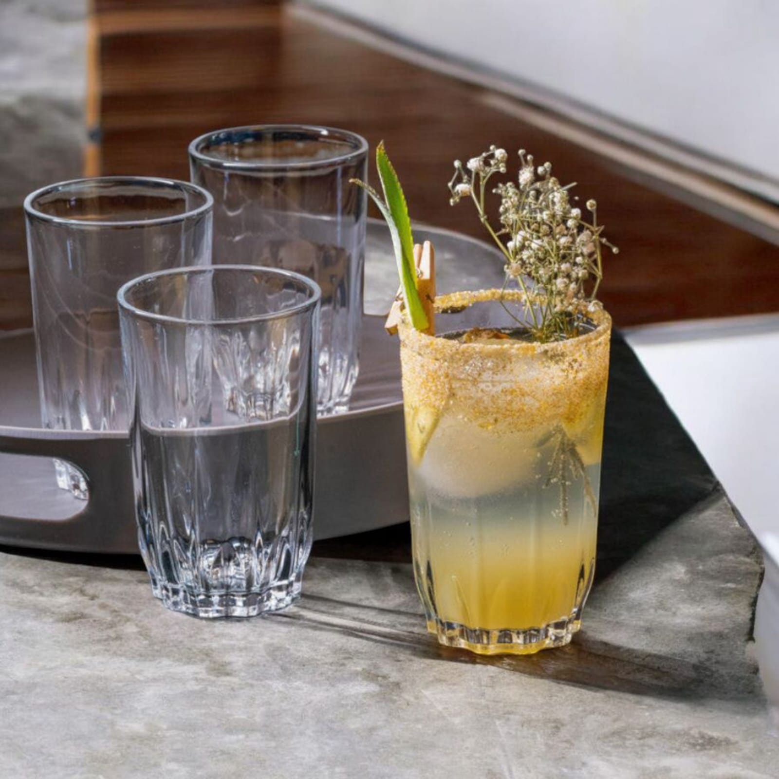 Roxx Glass Polo Tumbler (Set of 6pcs ) - 275 ml