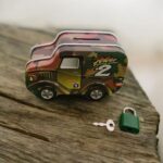 Military Metal Coin Box With Lock & Key Money Saving Box ( 1 Piece ,Green)