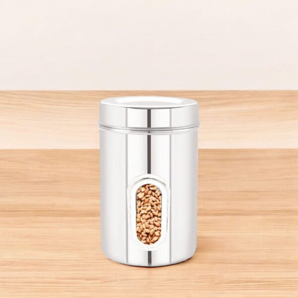 PNB Stainless Steel See-Through Kitchen Canister – Versatile & Stylish Storage Solution
