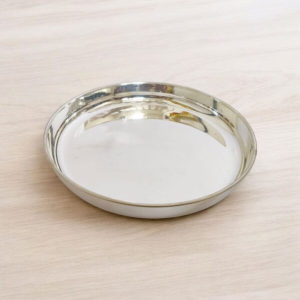 German Silver Plate For Pooja/Serving /Decor - (1 Pieces, Silver)