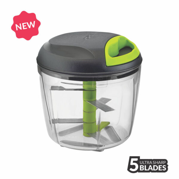 Kohe 5-Blade Manual Garlic Chopper 900ml - CR-900 | Green Vegetable & Fruit Chopper  (1 chopper)
