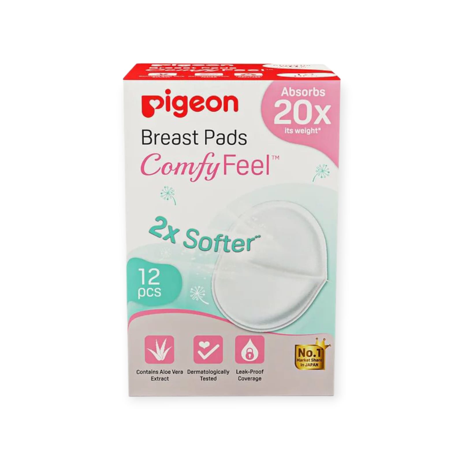 Pigeon Comfy Feel Breast Pads - 12 Pieces