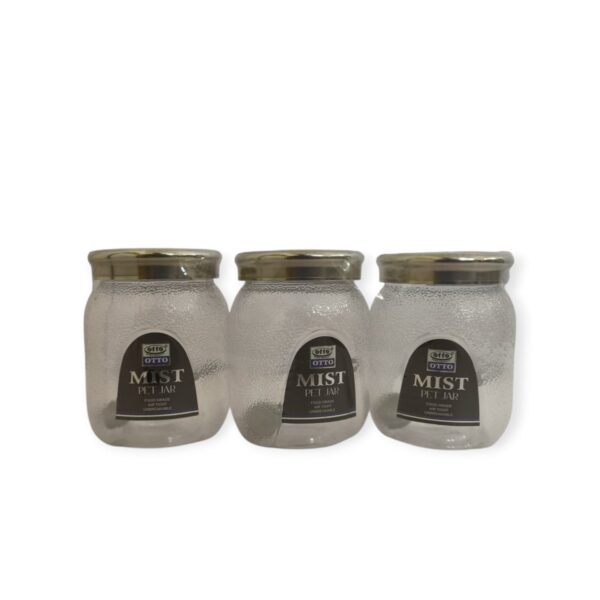 Otto Mist 500 ML PET Jar Set – Textured Elegance for Everyday Storage
