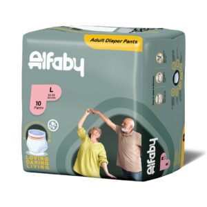 Alfaby Baby Diapers | leak proof super dry and super comfy pants – L (30-56 Inches – 10 Pants)